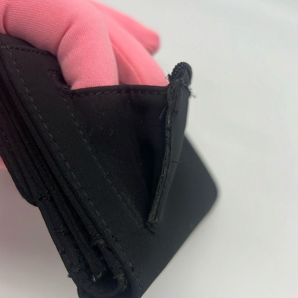 Nine West Nylon Fabric Medium Trifold Wallet Black with Gold Toned Hardware - Picture 13 of 15